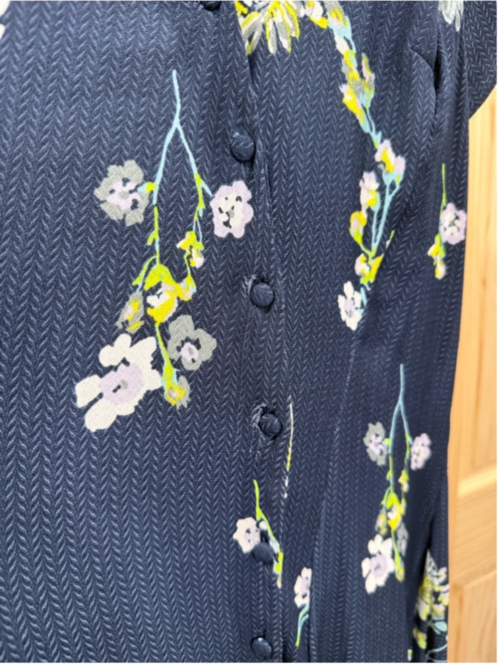 Free People Lost In You Floral High Low Midi Dress Navy Boho Large